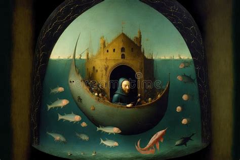 Unterwasserweltmalerei Im Hieronymus Bosch Stil Illustration