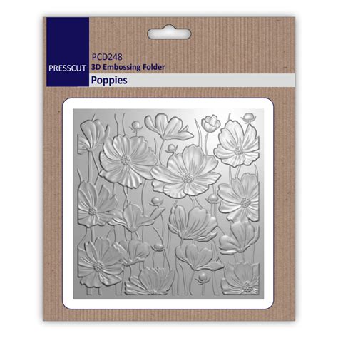 Presscut 3D Embossing Folder Poppies Art Of Craft