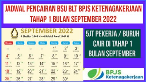 Jadwal Resmi Pencairan Bsu Bpjs Ketenagakerjaan 600rb Tahap 1 Bulan