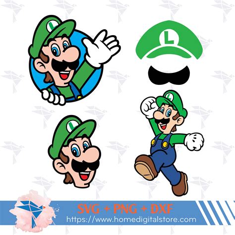 Luigi Head Svg Png Dxf For Cutting Printing Designing Or More