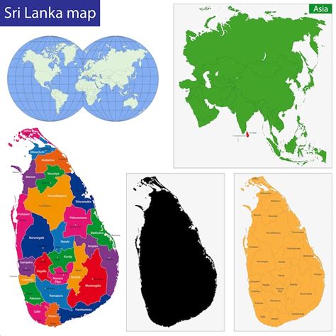 Sri Lanka Map Premium Vector