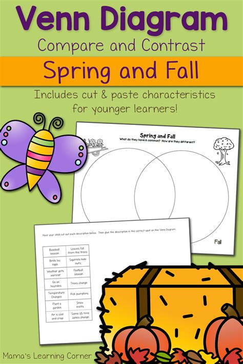 Spring And Fall Venn Diagram Worksheet Mamas Learning Corner