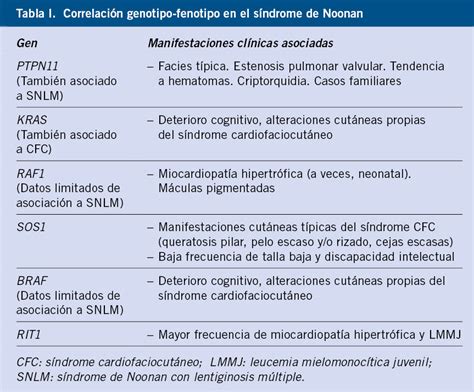 S Ndrome De Noonan Y Otras Rasopat As Pediatr A Integral