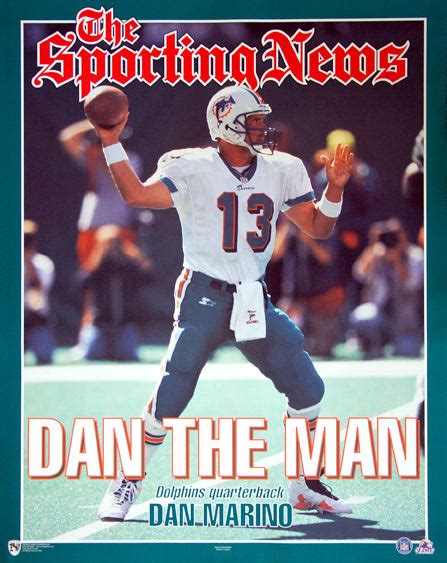 Dan Marino "Dan The Man" (1998) Sporting News Miami Dolphins Poster ...