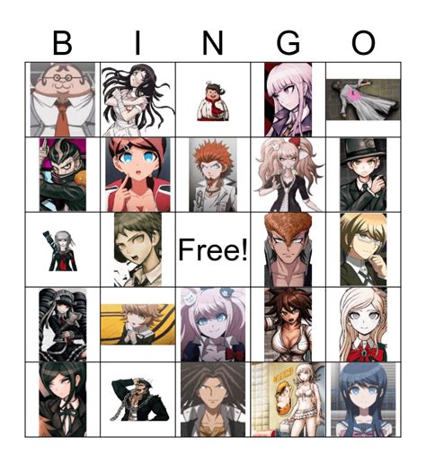 Danganronpa Bingo Bingo Card