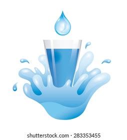 Blue Plastic Bucket Filled Water Trickle Stock Vector Royalty Free