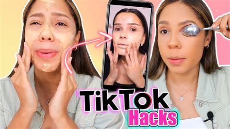 Probando Trucos Raros De Tik Tok Makeup Hacks Mirianny Youtube