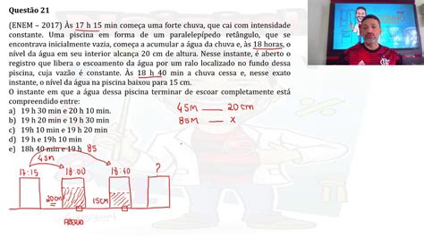 ENEM 2017 Às 17 h 15 min começa uma forte chuva que cai