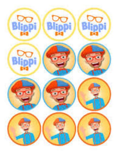 Pre Cut Edible Cupcake Toppers Blippi Blippi Cupcakes Etsy Schweiz