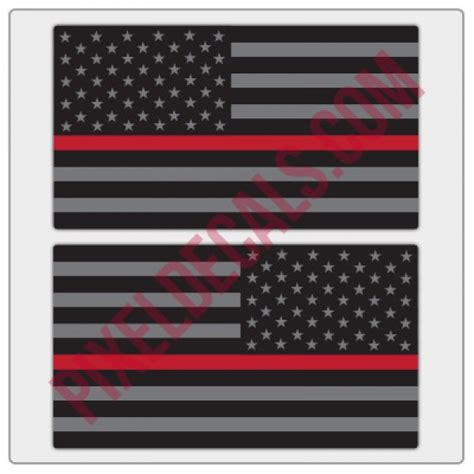 American-Flag-Decals-BlackandGrey-Tactical-Red-Line