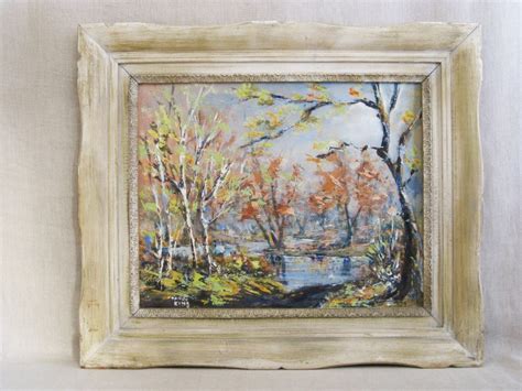 Vintage Fall Landscape Painting Framed Original Fine Art Etsy