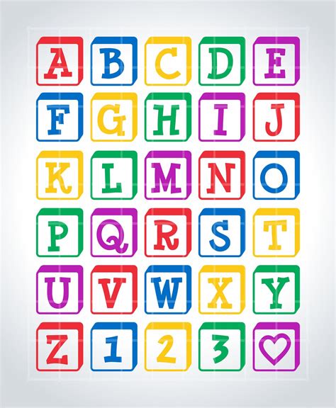 Baby Blocks Alphabet Cute Colorful Baby Blocks English Alphabet And ...