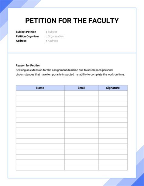 Faculty Petition Form Template Venngage