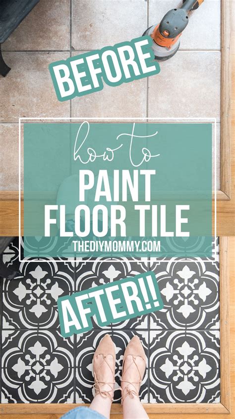 How To Paint Tile Floors With A Stencil Painting Tile Floors Tile