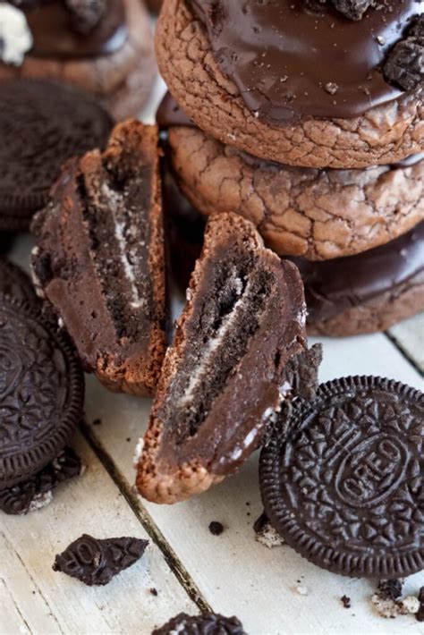 Oreo Stuffed Brownie Cookies Recipe Lemonpeony