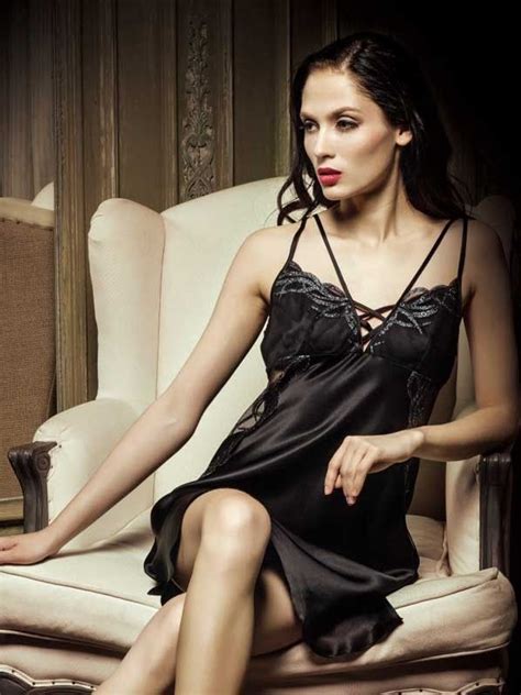 Black Silk Chemise Silk Nightgown Satin Sleepwear Lace Slip Satin