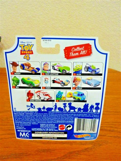 Hot Wheels Disney Pixar Toy Story 4 Ducky And Bunny Character Cars
