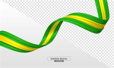 Fita realista cores da bandeira do brasil em renderização 3d PSD