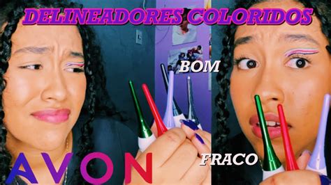 TESTANDO OS DELINEADORES COLORIDOS DA AVON Color Trend YouTube