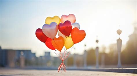 Premium AI Image | a heart shaped bouquet of balloons with love