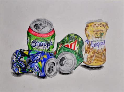 Pin By Sarah Anne On Food Packaging And Food Crushed Cans Tea Drawing Crushed Can Art