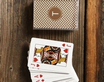 Personalized Monogram Playing Cards Teal and Green