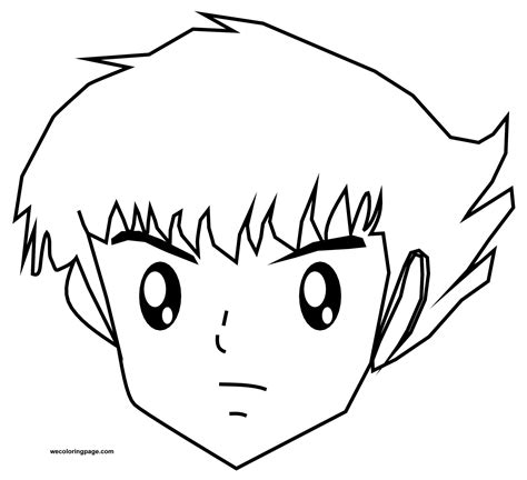 Tsubasa Captain Face Coloring Page Wecoloringpage