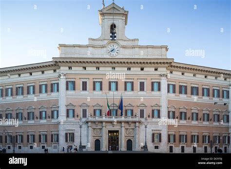 facade of the Palazzo Montecitorio, Rome, Italy Stock Photo, Royalty ...