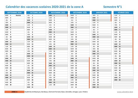 Calendrier Scolaire Imprimer Pdf