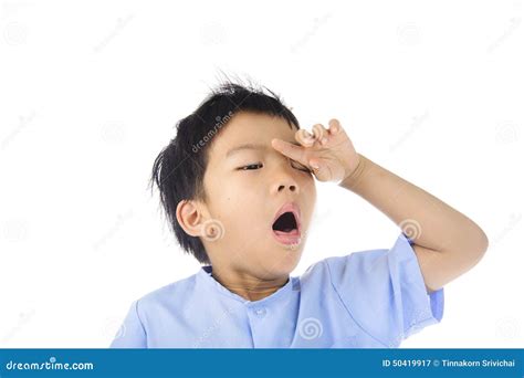 Boy Yawn After Woke Up In The Morning Stock Image Image Of Young