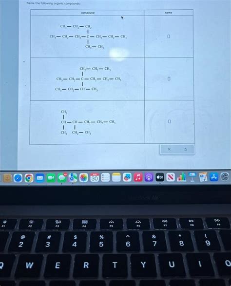 Solved Name The Following Organic Compounds Chegg