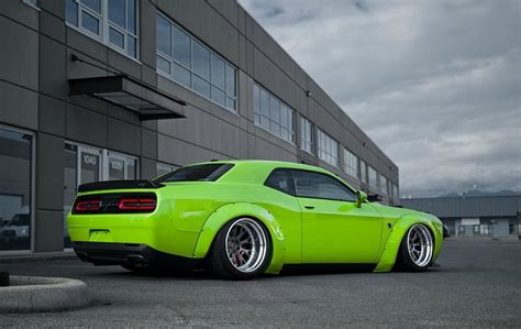 Dodge Challenger Hellcat Lime Green Custom Wheels Hellcat Mopar HD