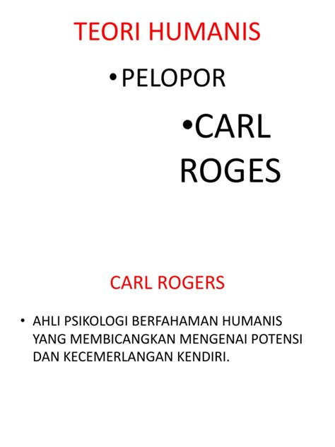 Teori Humanis Carl Rogers Pdf