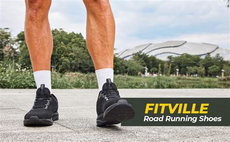 Fitville Wide Fit Trainers For Men Arch Support Road Running Shoes