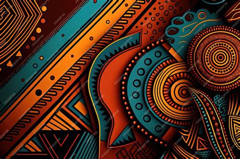 Premium Photo Background Illustration With African Patterns Print