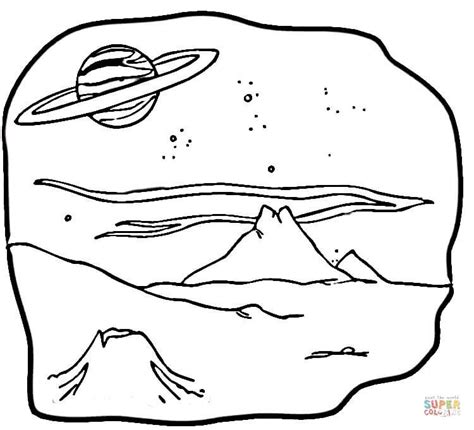 View From Moons Of Saturn Coloring Page Free Printable Coloring Pages