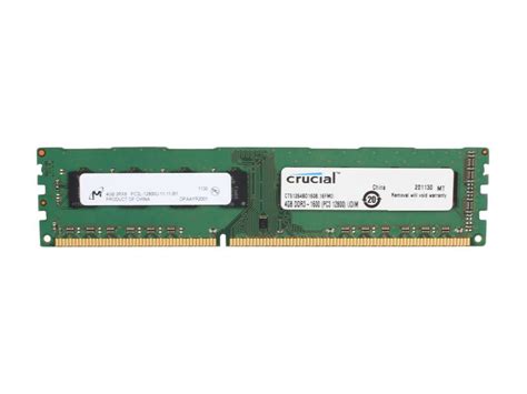 Crucial 4gb Ddr3l 1600 Udimm Ct51264bd160b