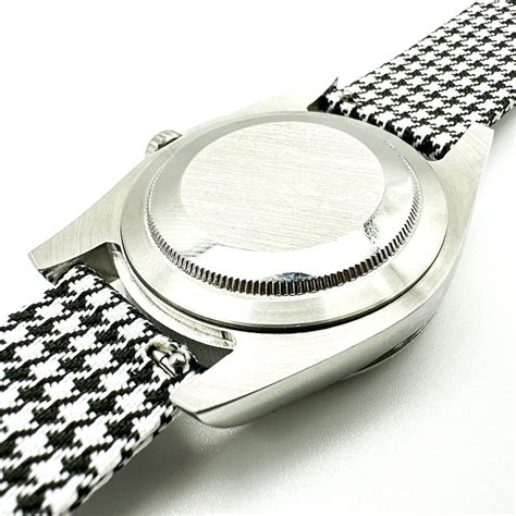 Woven Nylon Quick Release Watch Strap Black White