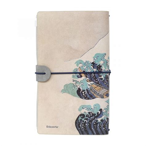 Synthetic Leather Soft Cover Travel Notebook 12x20cm Japanese Art