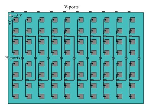 Geometry Of A Dual Polarized Rectangular Patch Antenna Fed By Coplanar