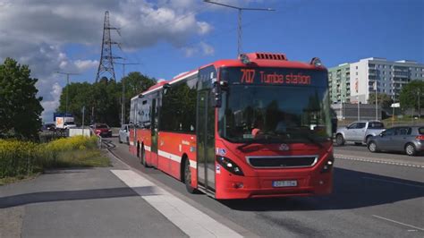 Sweden Stockholm Bus Ride From Albyv Gen To Tumba Train Station