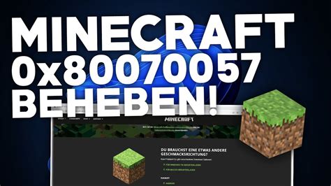 Minecraft Fehler 0x80070057 BEHEBEN Problemlösung Deutsch 2024