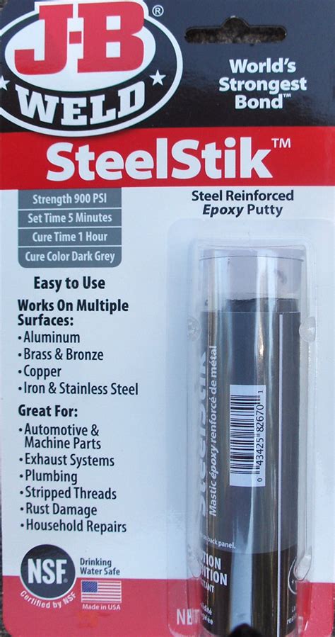 J B Weld Steelstick Epoxy Putty Steel Iron Stainless Etsy