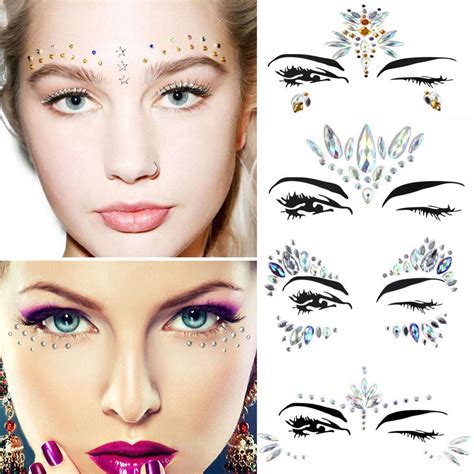 Buy Face Body Glitter Stickers Tattoo Adhesive Rhinestone Gems Jewels