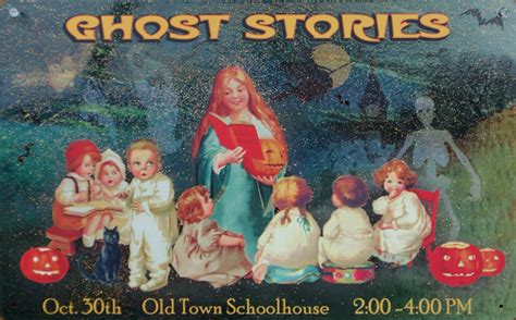 Ghost Stories Old Town School House Tin Metal Sign Halloween Vintage Style B32 | The Wild Robot!