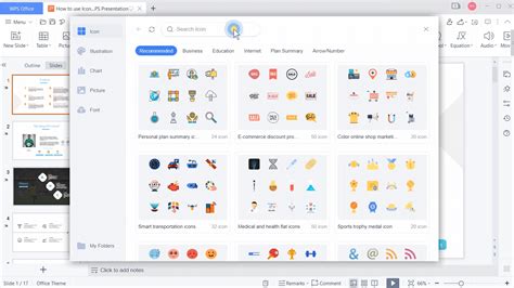 How to use Icon Library in WPS Presentation | WPS Academy Free Office ...