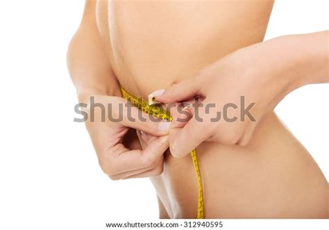 Naked Woman Measuring Her Body Isolated Stock Photo 312940595 Shutterstock