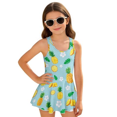 COEQINE Soft Stretchy Girls Bathing Suit, One Piece Bathing Suit with