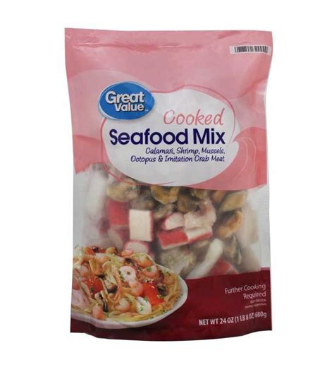 Great Value Frozen Cooked Seafood Mix 24 Oz