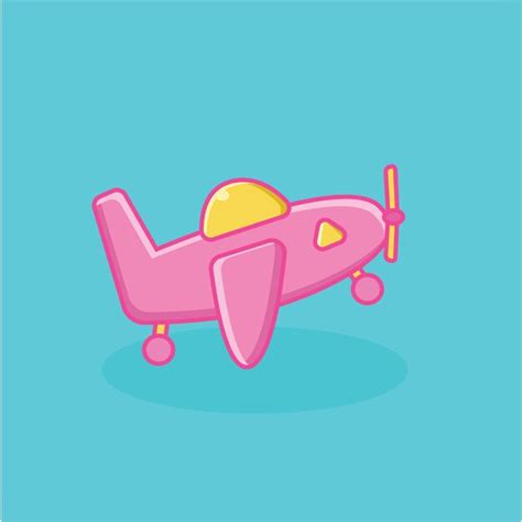 Premium Vector | Airplane pink color